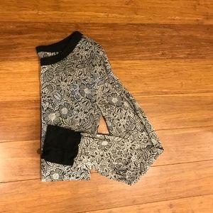 Free People long sleeve black and white tissue tee